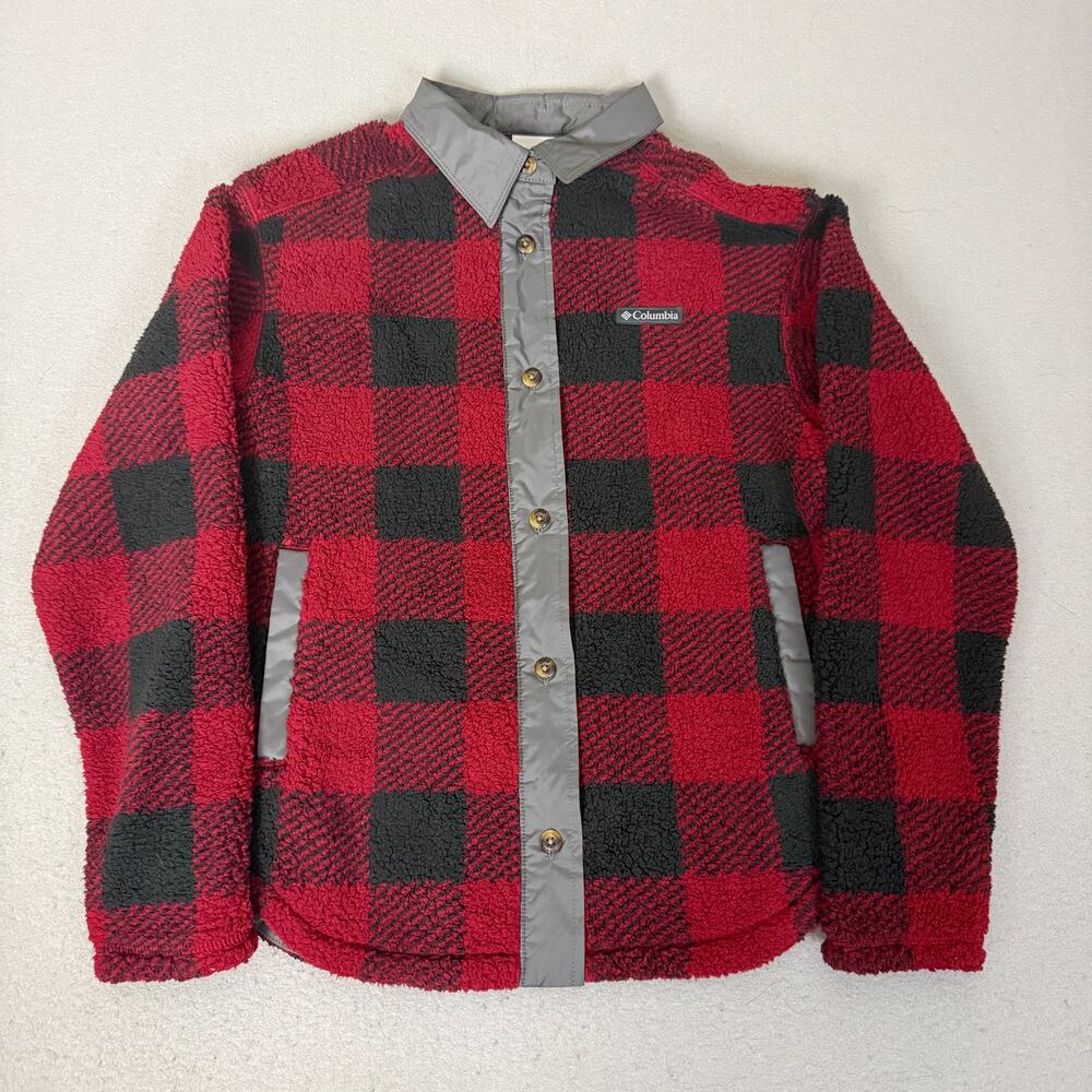 Columbia Sportswear Sherpa Fleece Shirt Jacket Buffalo Plaid Women’s S